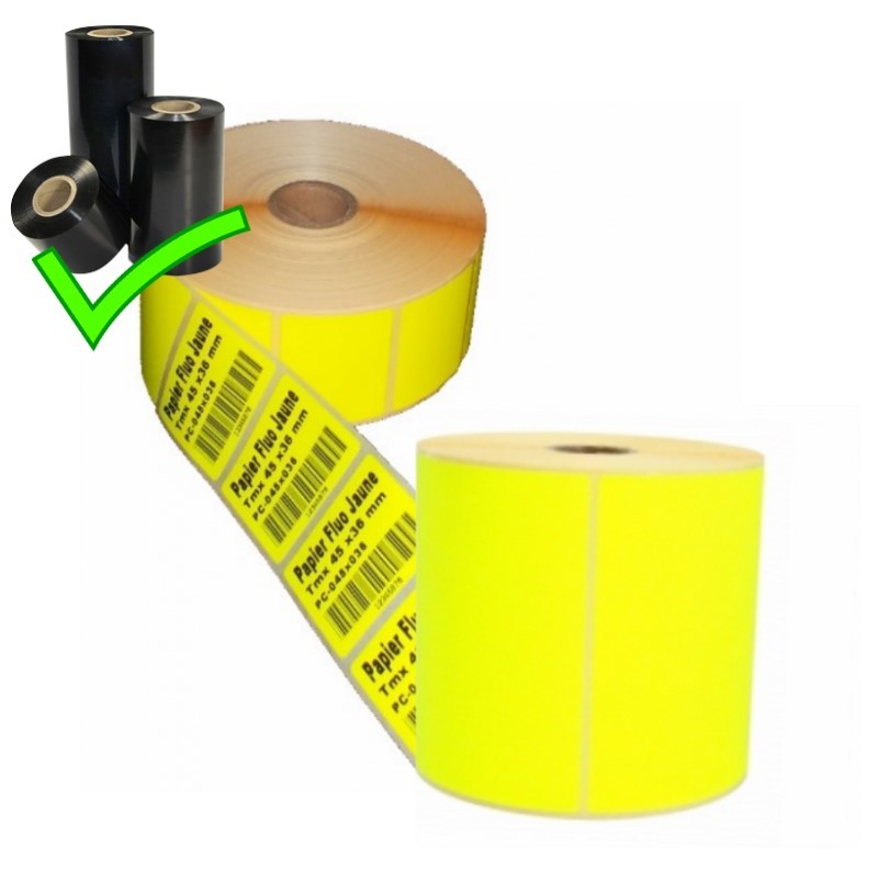 Etiquettes Thermique Direct, papier adhésif décollable Mandrin 25.4 mm  Dimensions 50.0 mm x 18.0 mm