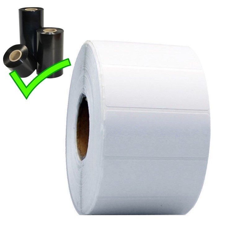 Etiquettes transfert thermique polyester blanc brillant Etiquettes transfert thermique polyester blanc brillant