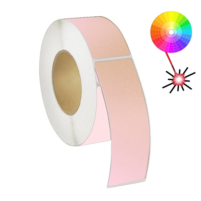 Etiquettes adhesives papier structuré rose pour imprimant laser