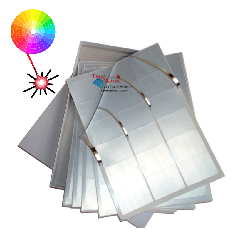 Feuilles A4 d'étiquettes polyester argent