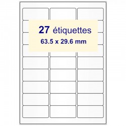 Étiquettes adhésif spécial surfaces difficiles 64 x 30 mm
