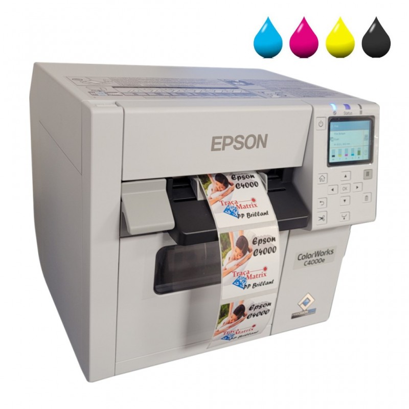 Imprimante d'étiquettes couleur en rouleaux, Epson-C4000 Imprimante d'étiquettes couleur en rouleaux, Epson-C4000